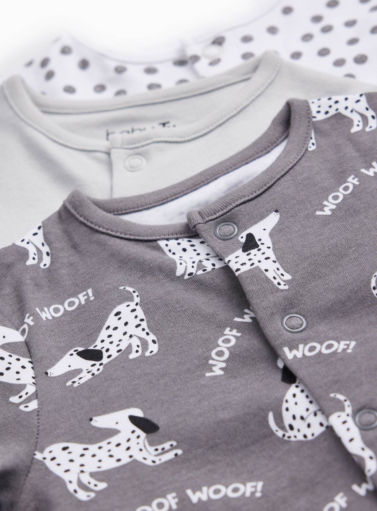 Dalmatians Print Sleepsuits 3 Pack 12-18 months - Image 2